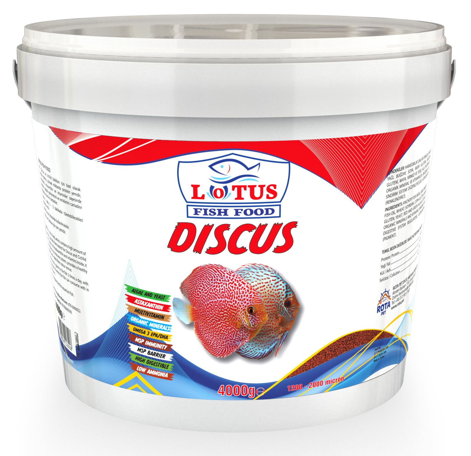 Lotus Discus Granulat 4 Kg Kova Balık Yemi