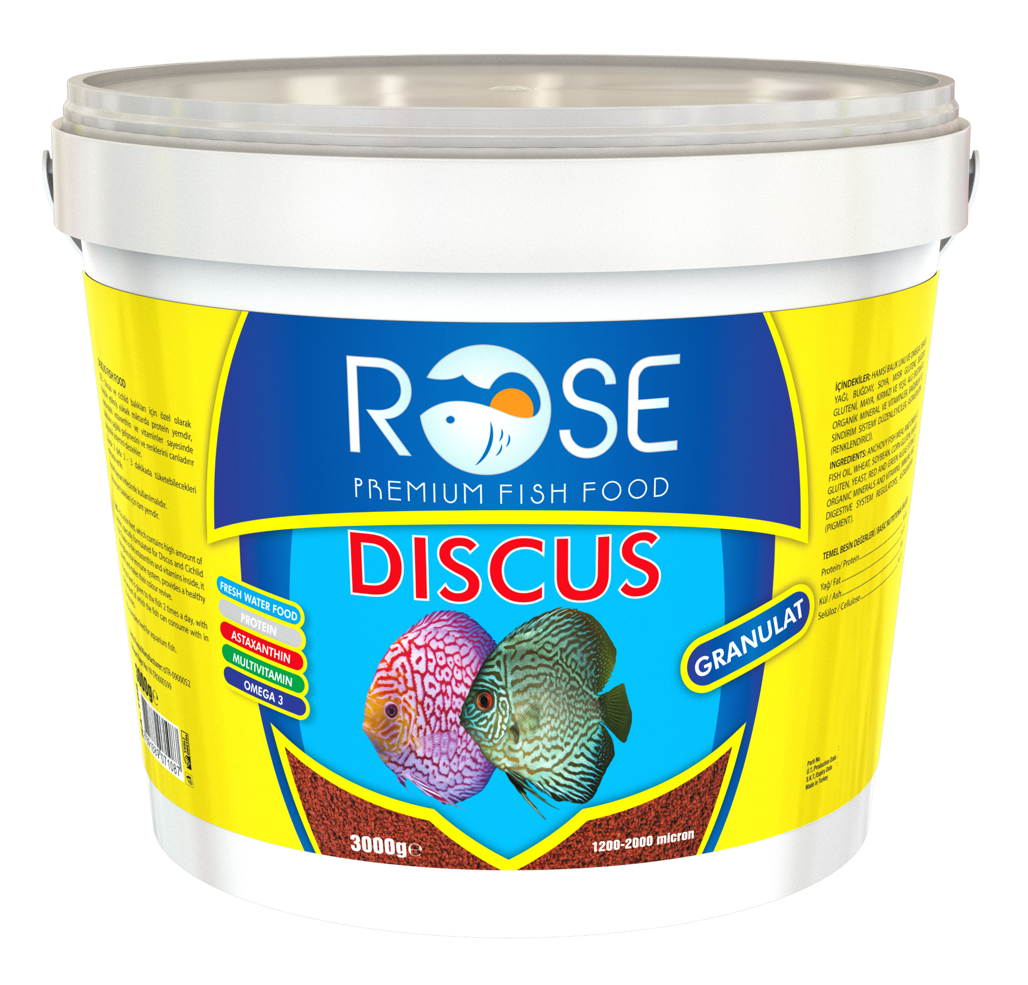 Rose Discus 3 Kg Kova Balık Yemi
