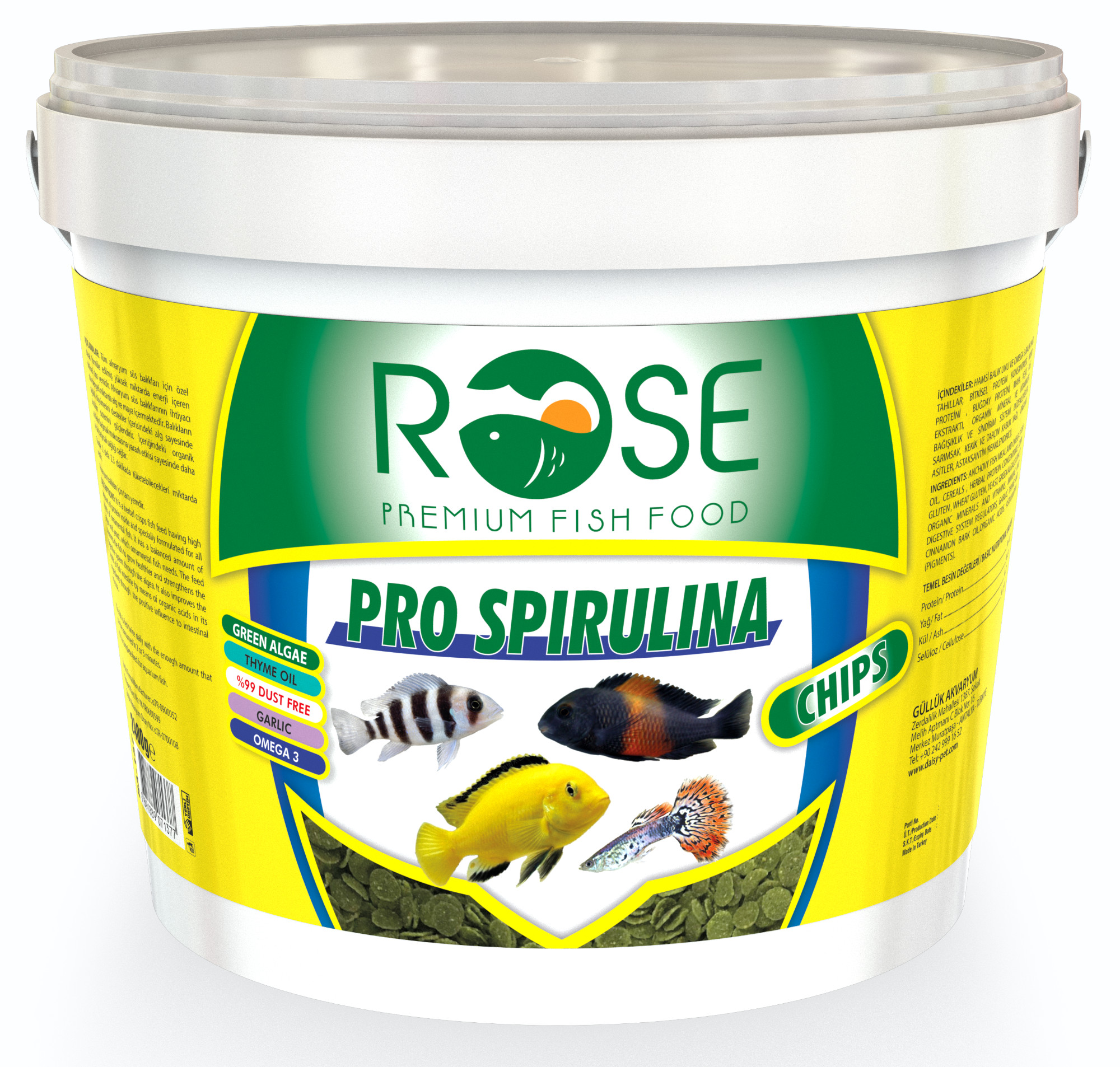 Rose Pro Spirulina 2.4 Kg Kova Balık Yemi
