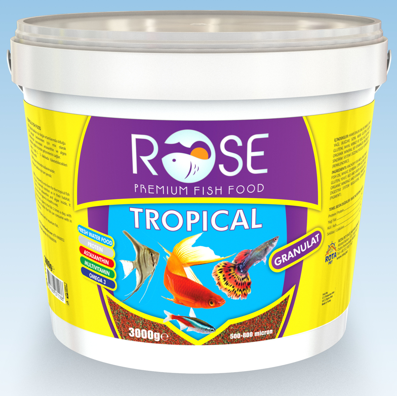 Rose Tropical Mix 3 Kg Kova Balık Yemi