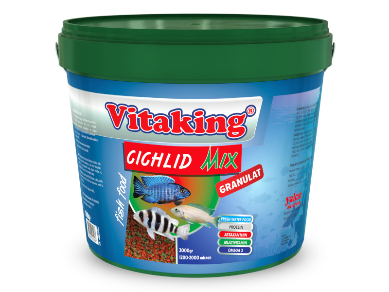 Vitaking Cichlid Mix Granulat 3 Kg Kova Balık Yemi