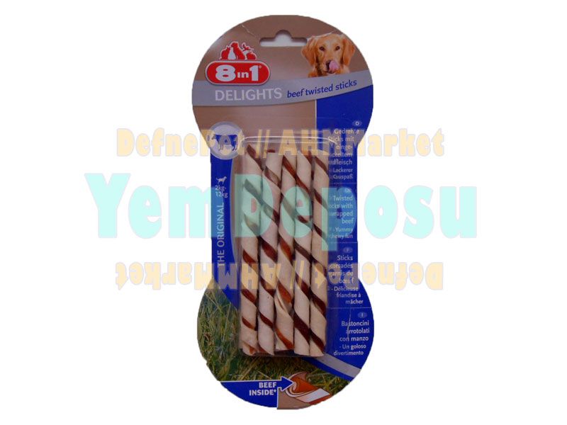 8IN1 DELİGHTS BEEF TWİSTED STİCKS KÖPEK ÖDÜL KEMİĞİ
