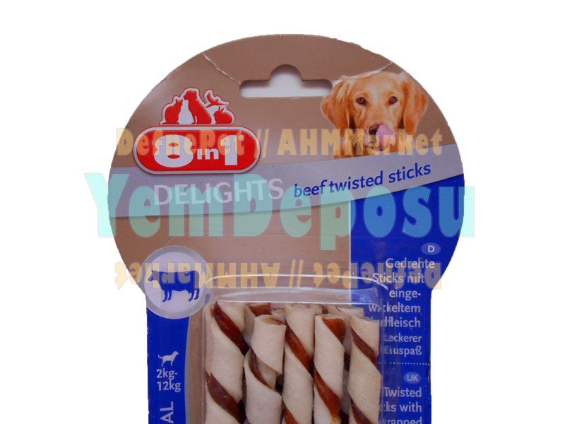8IN1 DELİGHTS BEEF TWİSTED STİCKS KÖPEK ÖDÜL KEMİĞİ