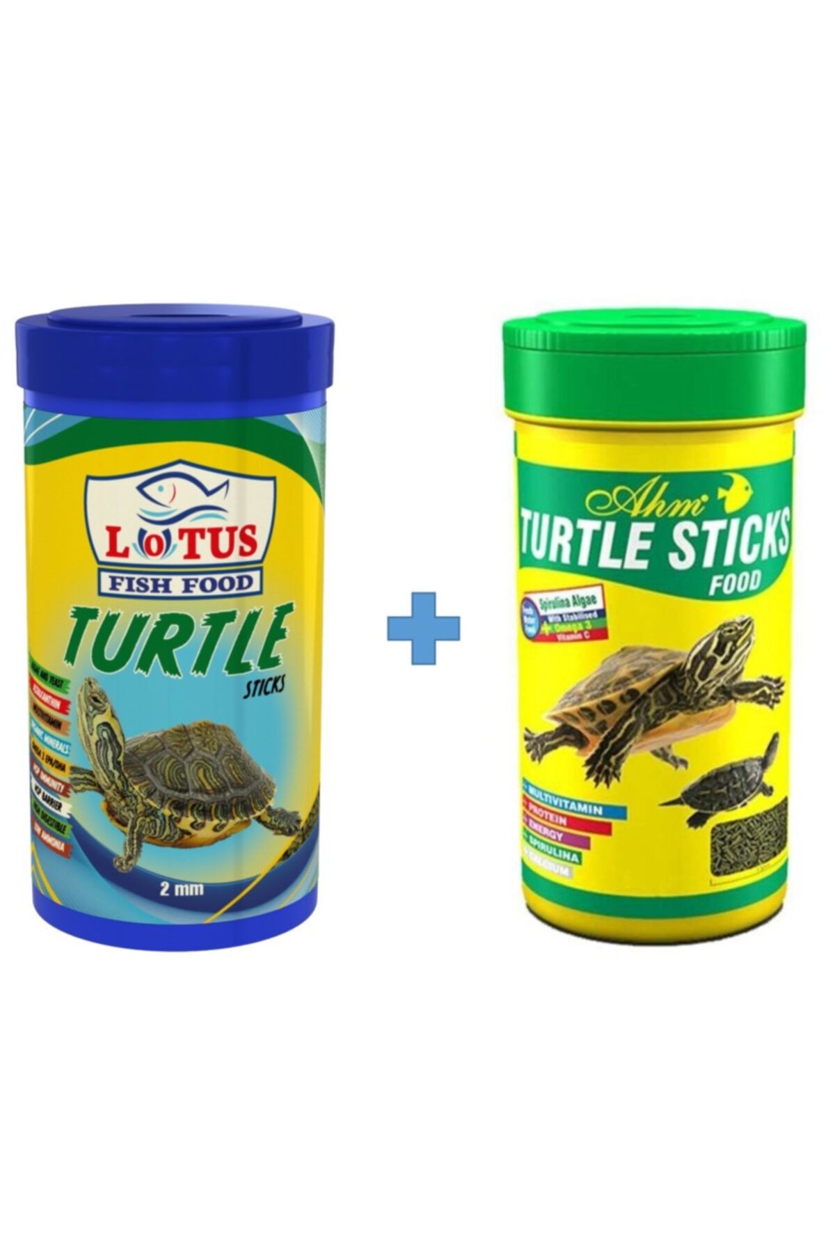 Ahm Lotus Turtle Sticks 250 Ml + Turtle 250 Ml Kutu Sürüngen Kaplumbağa Yemi
