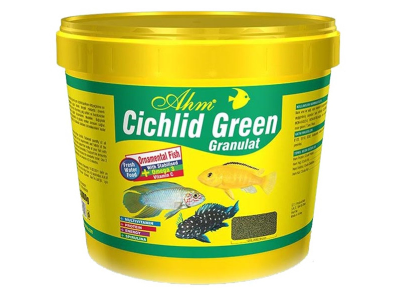 AHM CİCHLİD GREEN GRANULAT BİTKİSEL BALIK YEMİ 3 KG KOVA