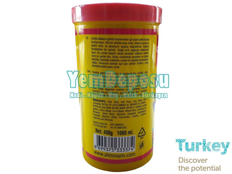 AHM CİCHLİD PELLET 250 ML KUTU