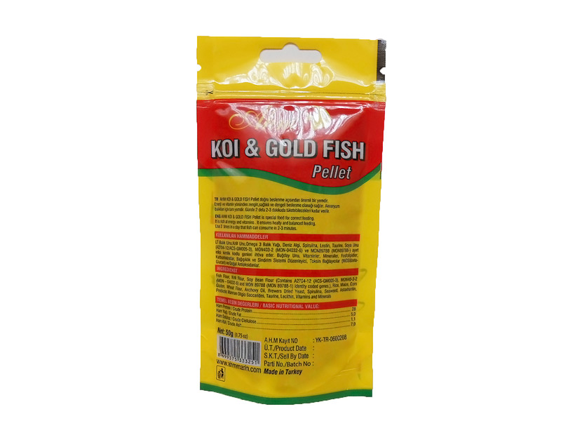 AHM KOİ GOLD FİSH PELLET 50 GR ORJİNAL POŞET