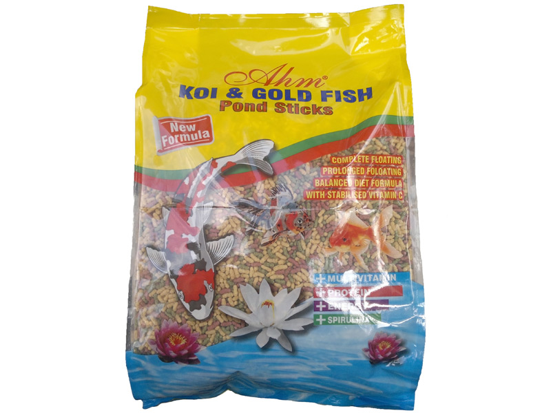 AHM KOİ GOLD FİSH POND STİCKS 4 X 1 KG POŞET HAVUZ VE JAPON BALIĞI YEMİ