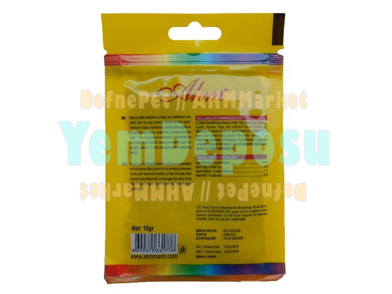 AHM MALAWİ CİCHLİD GRANULAT COLOUR 15 GR POŞET