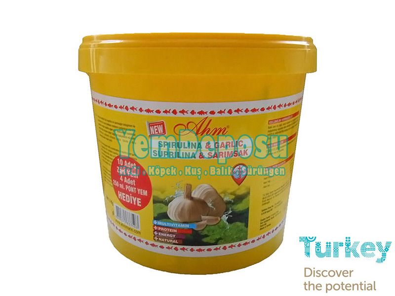 AHM SPİRULİNA GARLİC SARIMSAK BALIK YEMİ 1 KG AÇIK