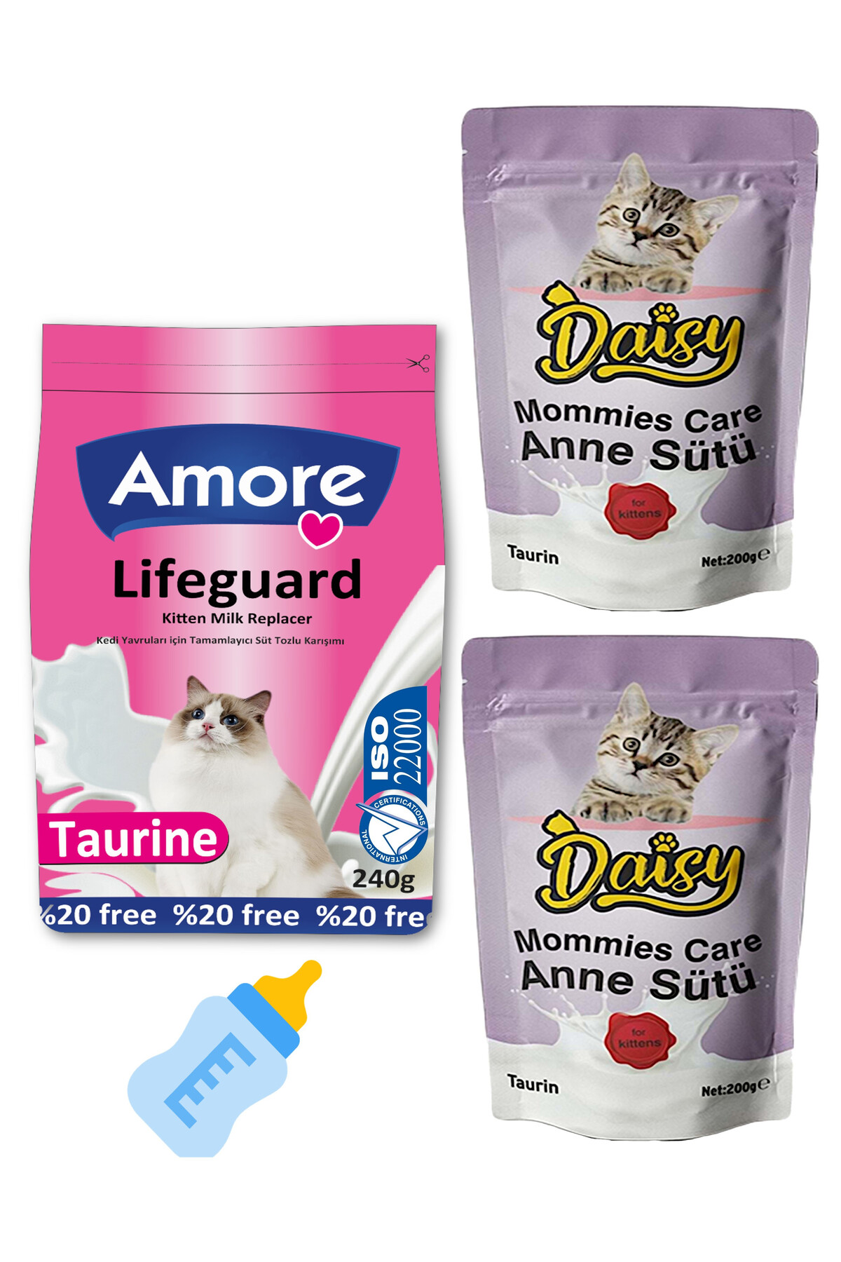 Amorecat 240 Gr Yavru Kedi Sutu Tozu Lifeguard, Daisy Mommies Care Anne Sutu 2 X 200 Gr, Biberon