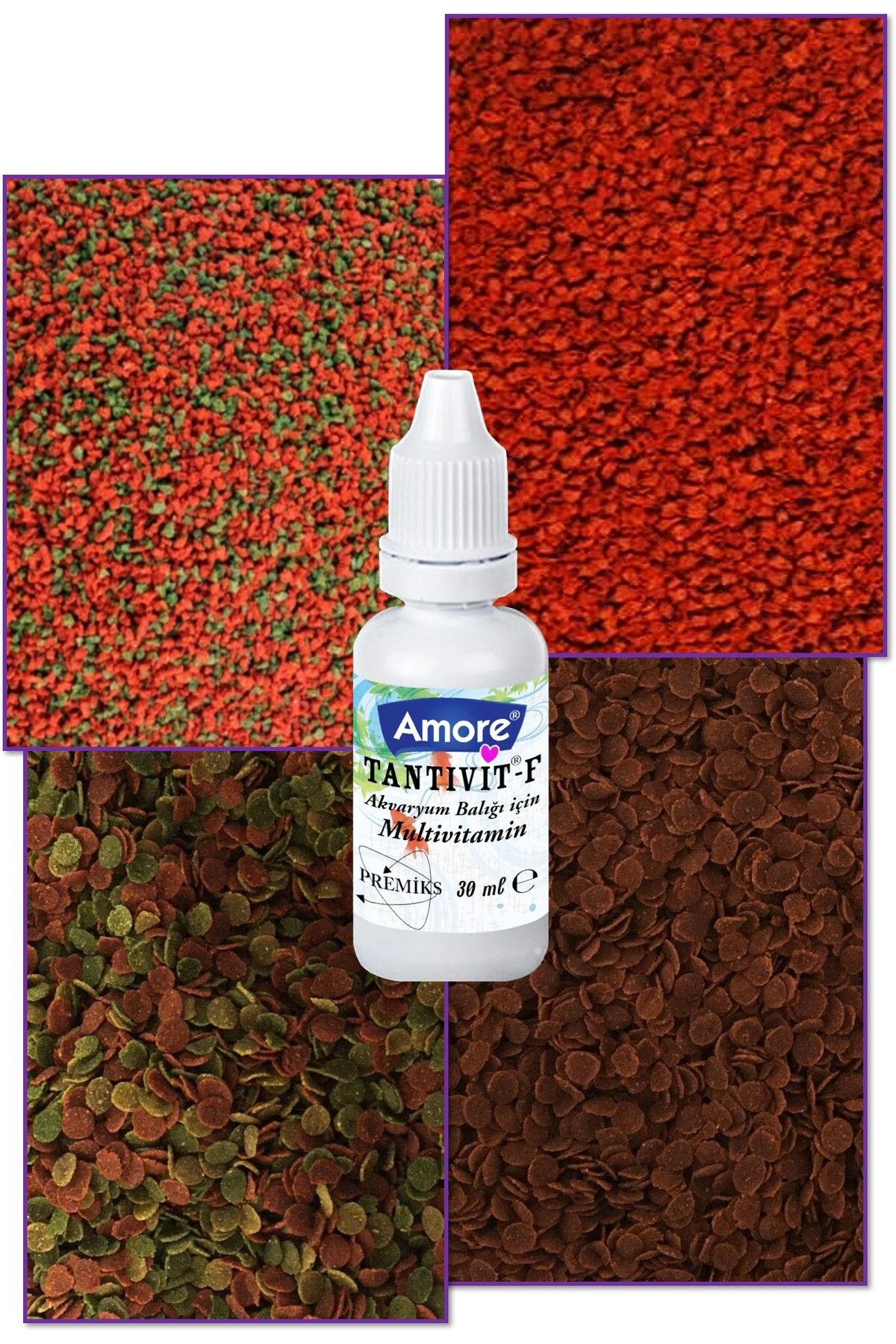 4-Mix-620gr Balık Yemi,Discus Bits,Cichlid Mix,Protein Colour Chips,Lotus Protect Mix,Multivitamin