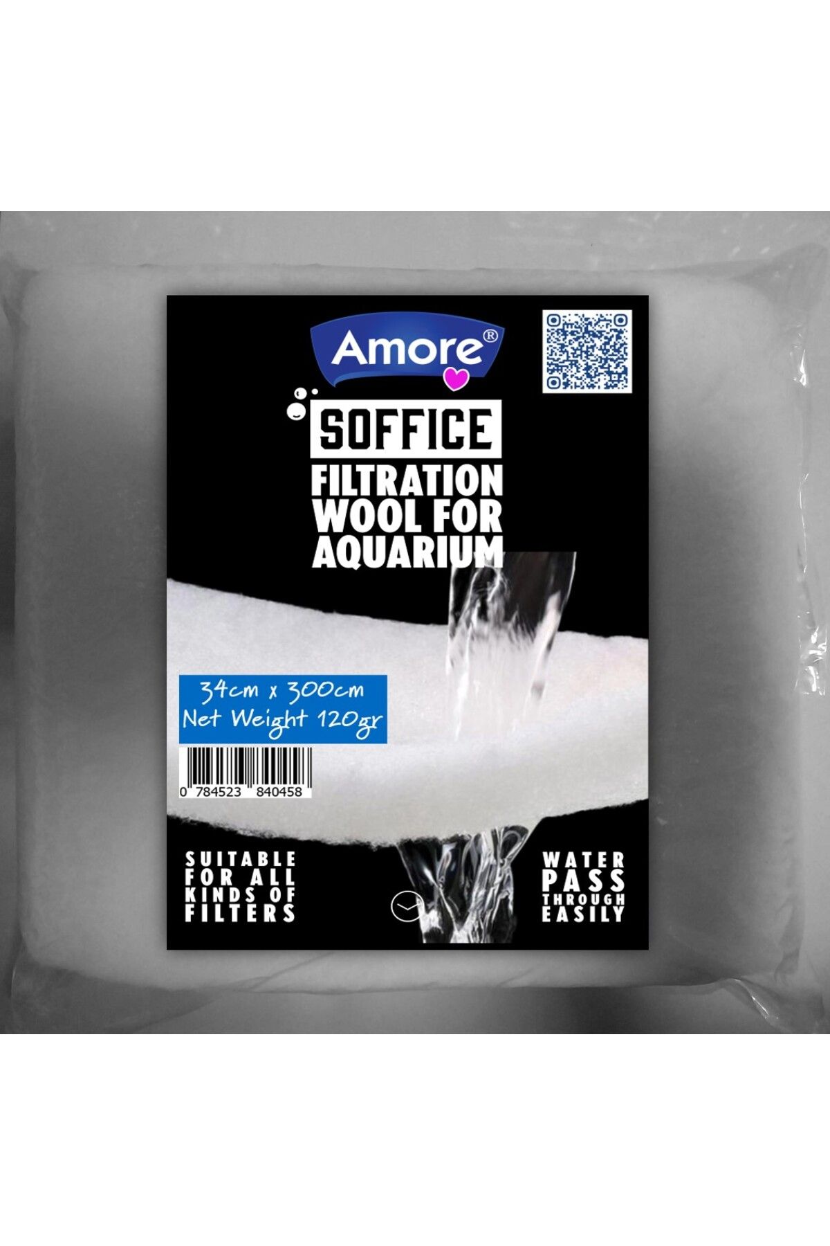 Soffice Akvaryum 120gr Silikonsuz Filtre Elyafi 34cm X 300cm Soffice