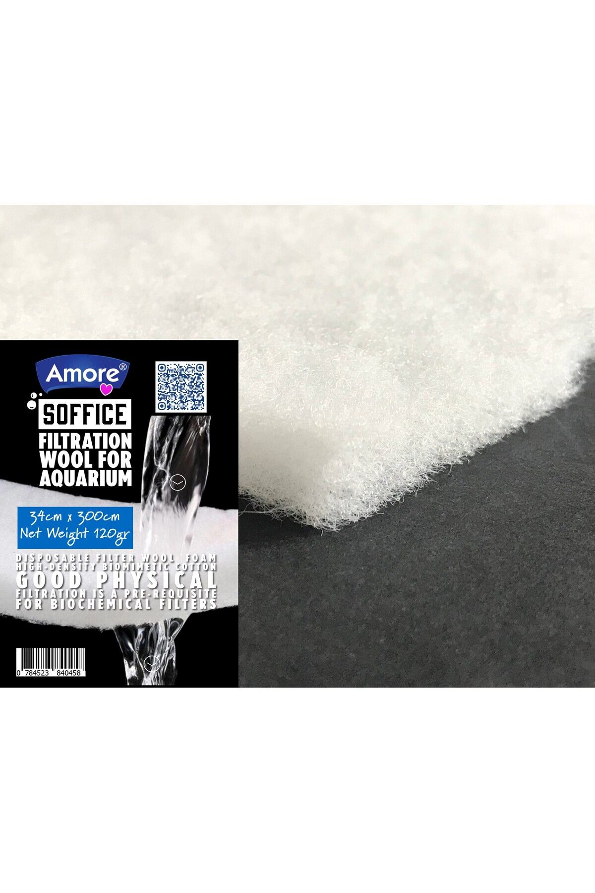 Akvaryum 120GR Silikonsuz Filtre Elyafı 34x300CM Soffice, Sera Siporax 100GR Kutudan Bölme Filesiz
