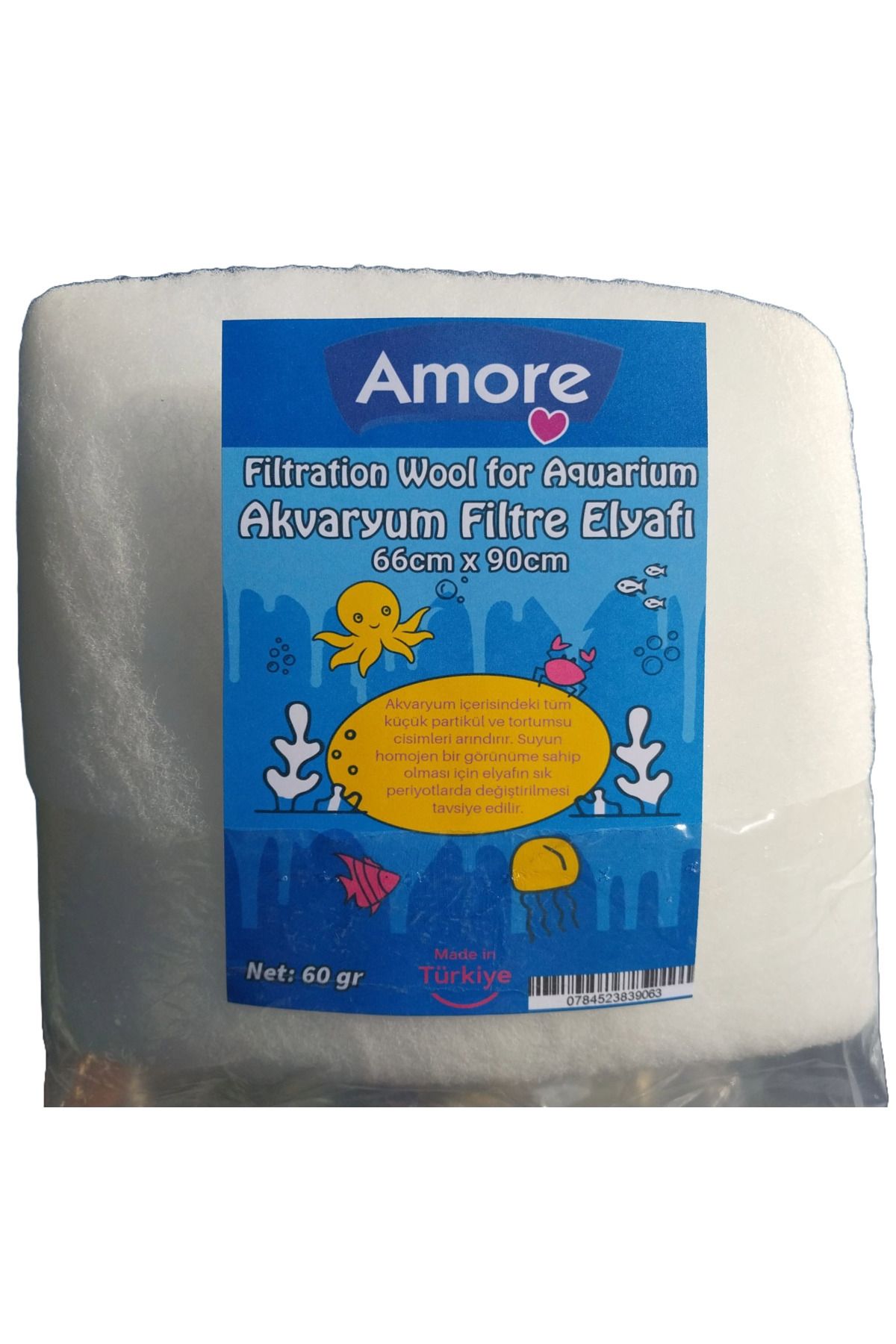 Akvaryum 60gr Silikonsuz Filtre Elyafi 66cm X 90cm Soffice
