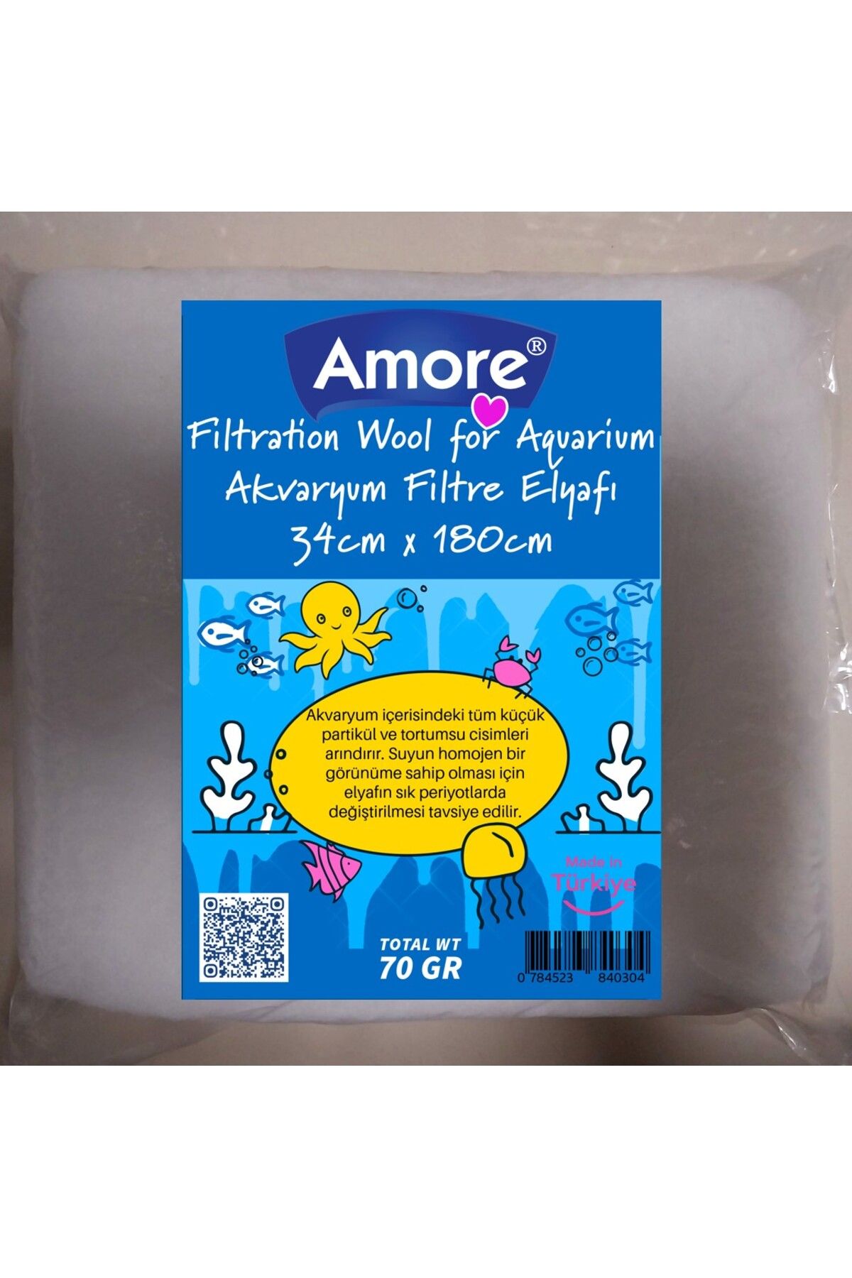 Soffice Akvaryum 70gr Silikonsuz Filtre Elyafı 34cm x 180cm