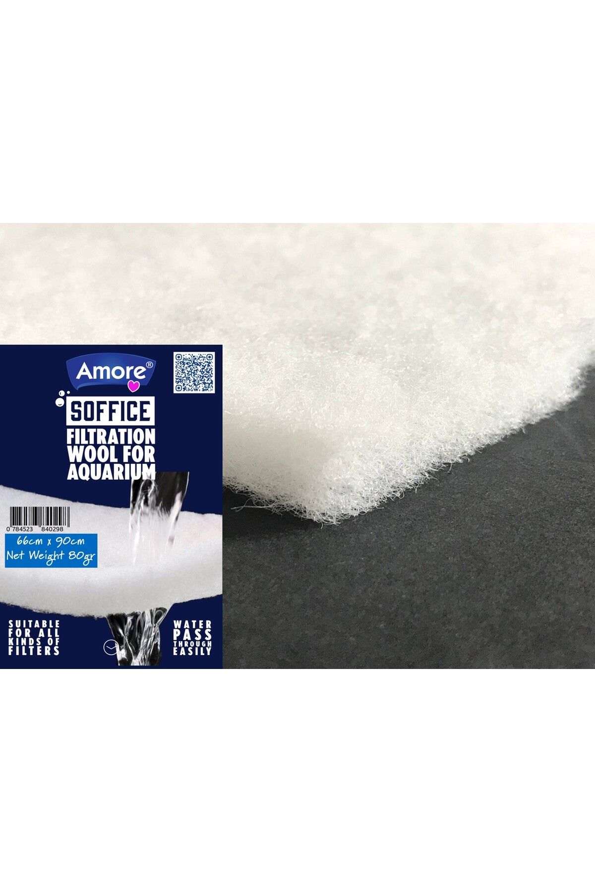Soffice Akvaryum Silikonsuz Filtre Elyafı 66cm X 90cm Soffice-80gr