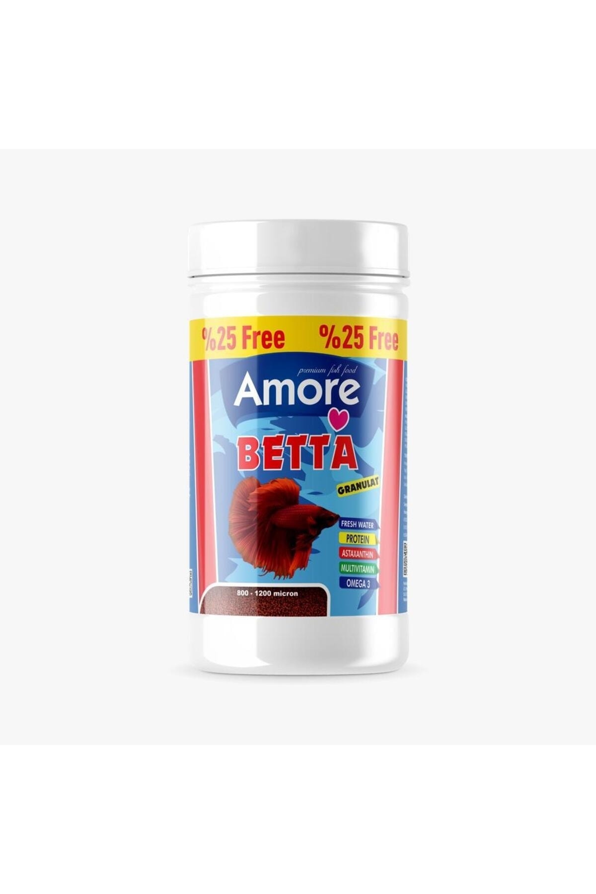 Amore Beta Baligi Granul Yemi 2 adet 125 ml, Su Berraklastirici, Vitamin Seti