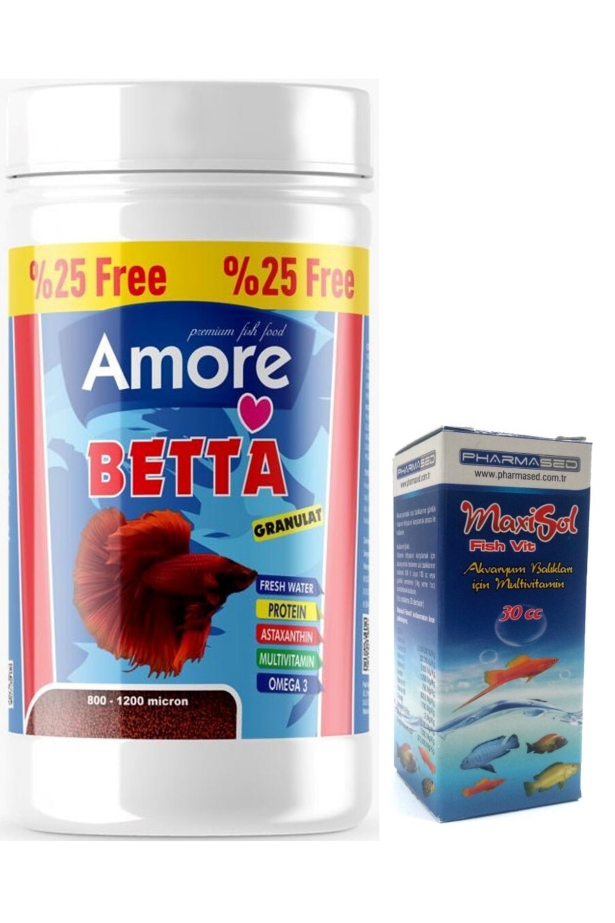 Amore Betta Granulat 125 Ml 56 Gr Akvaryum Beta Balik Yemi Ve Balik Vitamini