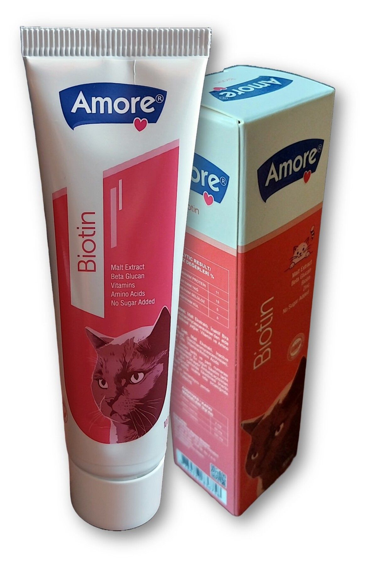 Amorecat Biotin, Zinc, Beta Glucan, Malt Extract Cat Paste, Lezzetli çinko D-biyotin Kedi Maltı 100 Ml