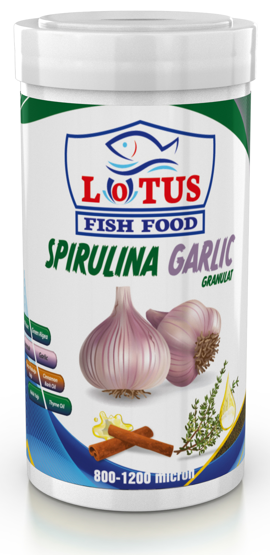 Amore Cichlid Mix Granules 1000ml ve Lotus Spirulina Garlic 250ml Balık Yemi