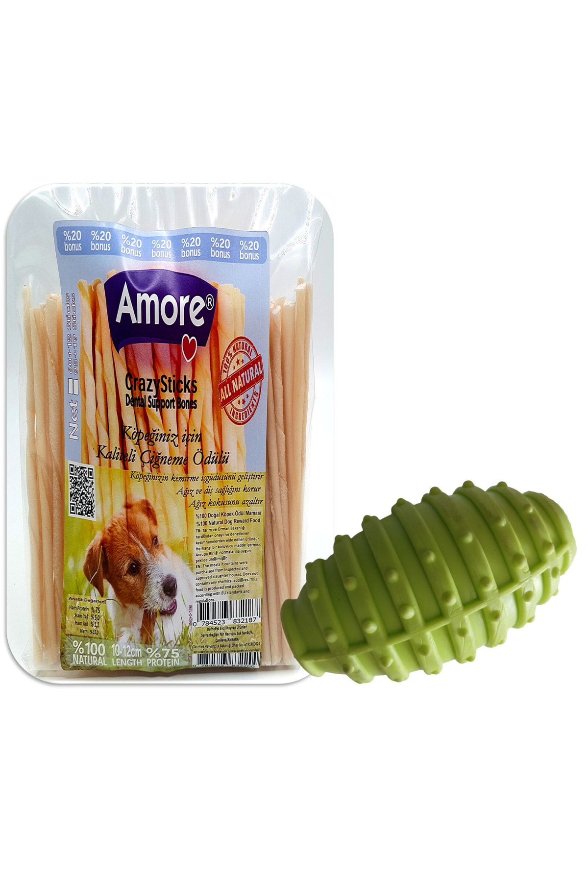 Amoredog Crazy Dog Sticks Kopek Cigneme Odul Cubuklari 114 Lu Natural Ve Rugby Kopek Oyuncagi