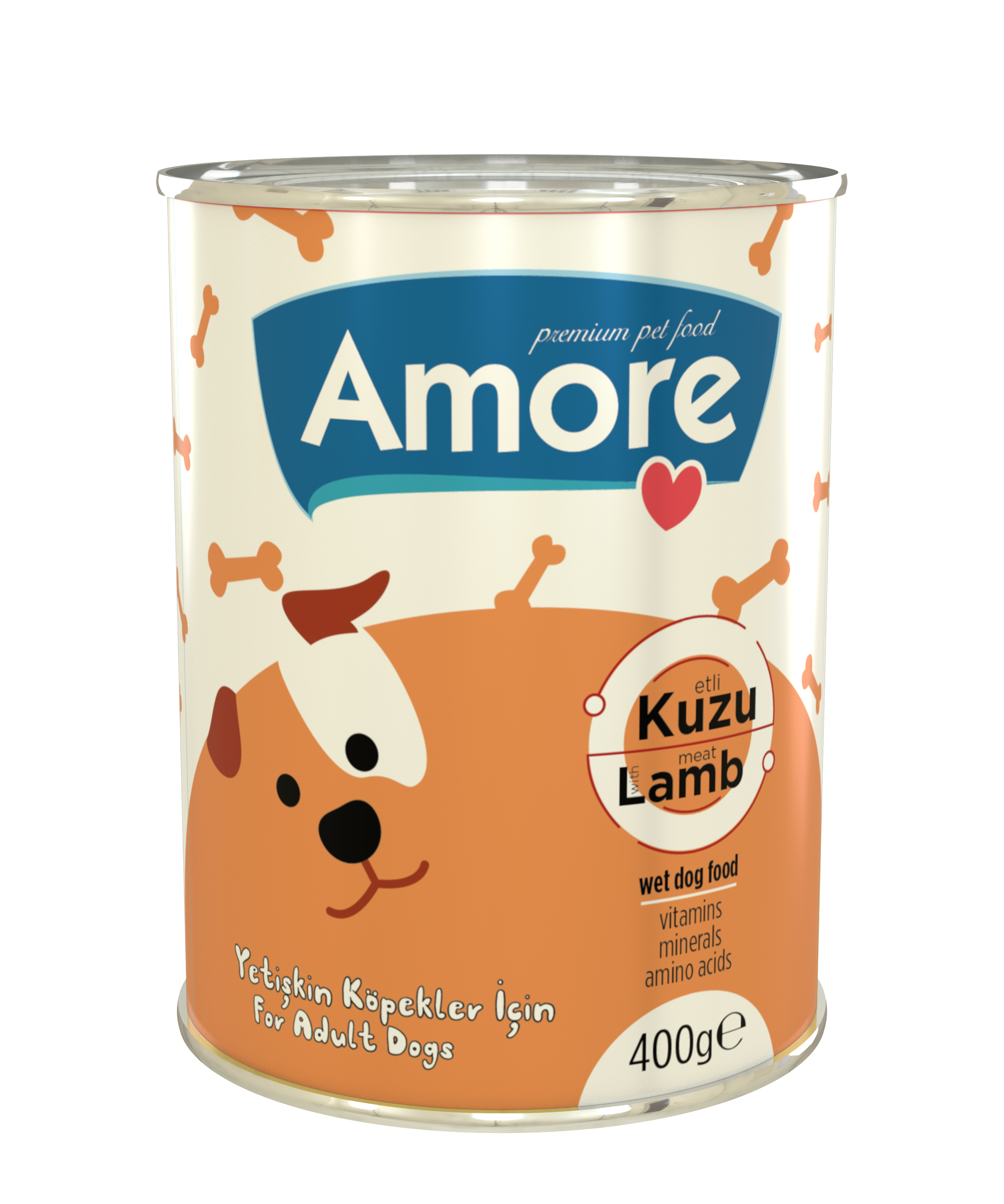 Amore Dog Lamb Kuzu Parça Etli Köpek Konservesi 3lü ve Omega Vit Pro Somon Balık Yağı
