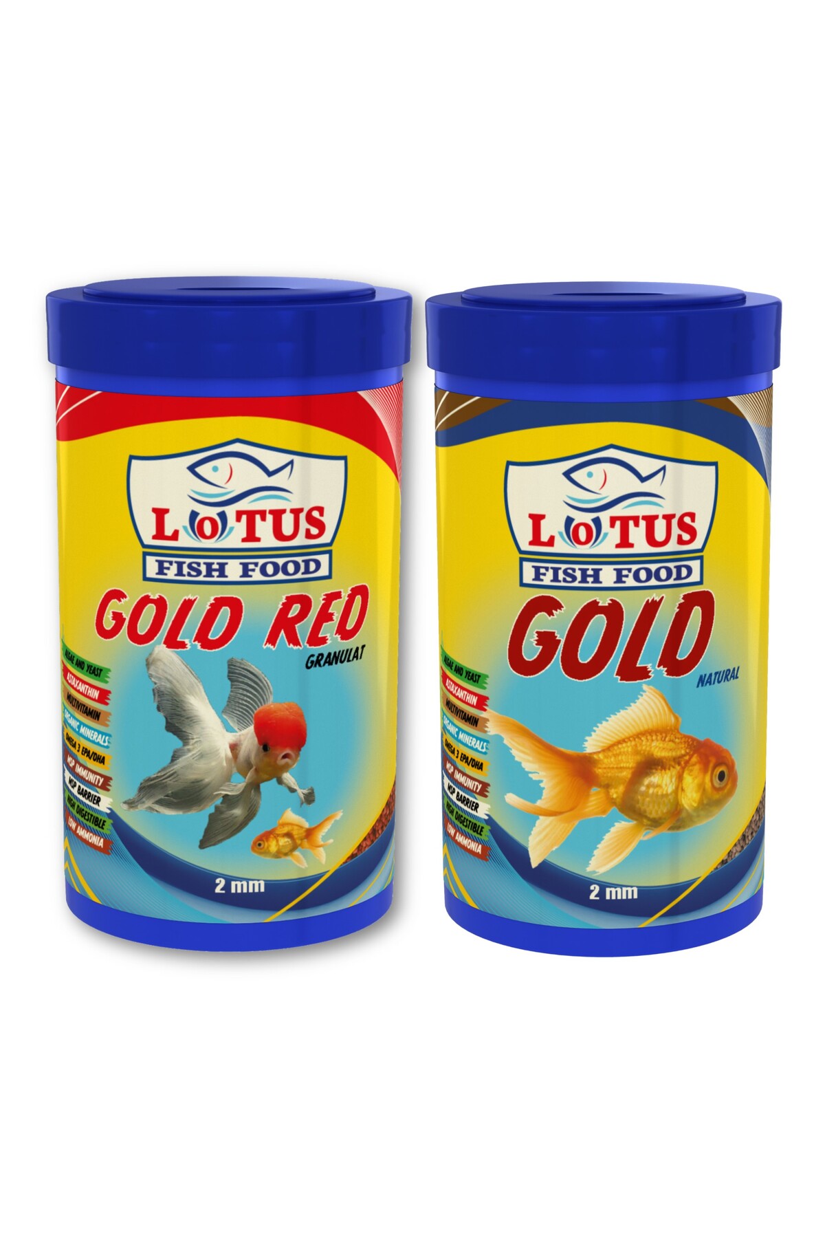 Amore Goldy Mix Granules 125 ml, Lotus Gold Red ve Natural 250 ml Japon Baligi Yemi, Vitamin Seti