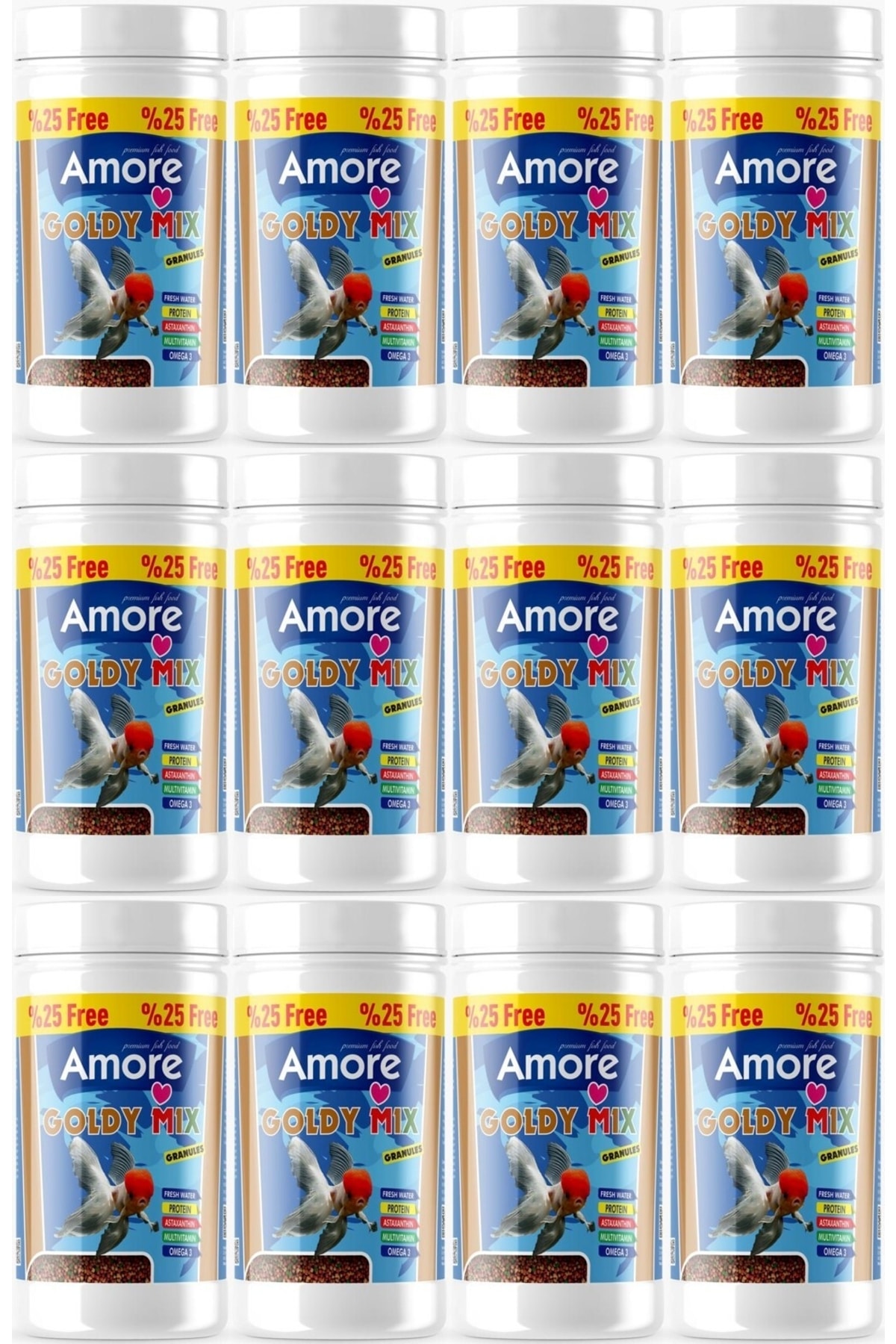 Amore Goldy Mix Granules 12x125 Ml 60 Gr Japon Baligi Yemi Firsat Box