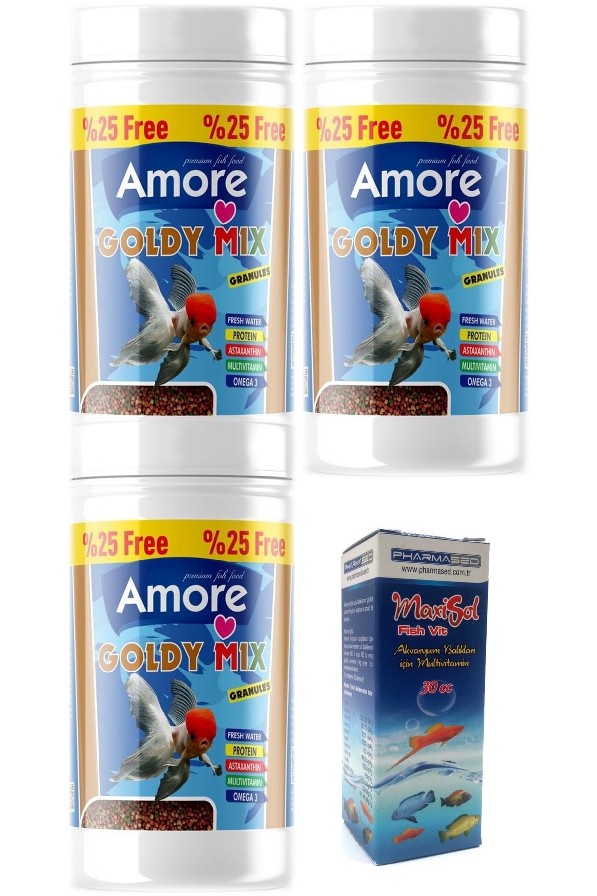 Amore Goldy Mix Granules 375 Ml Japon Balik Yemi Ve Vitamini