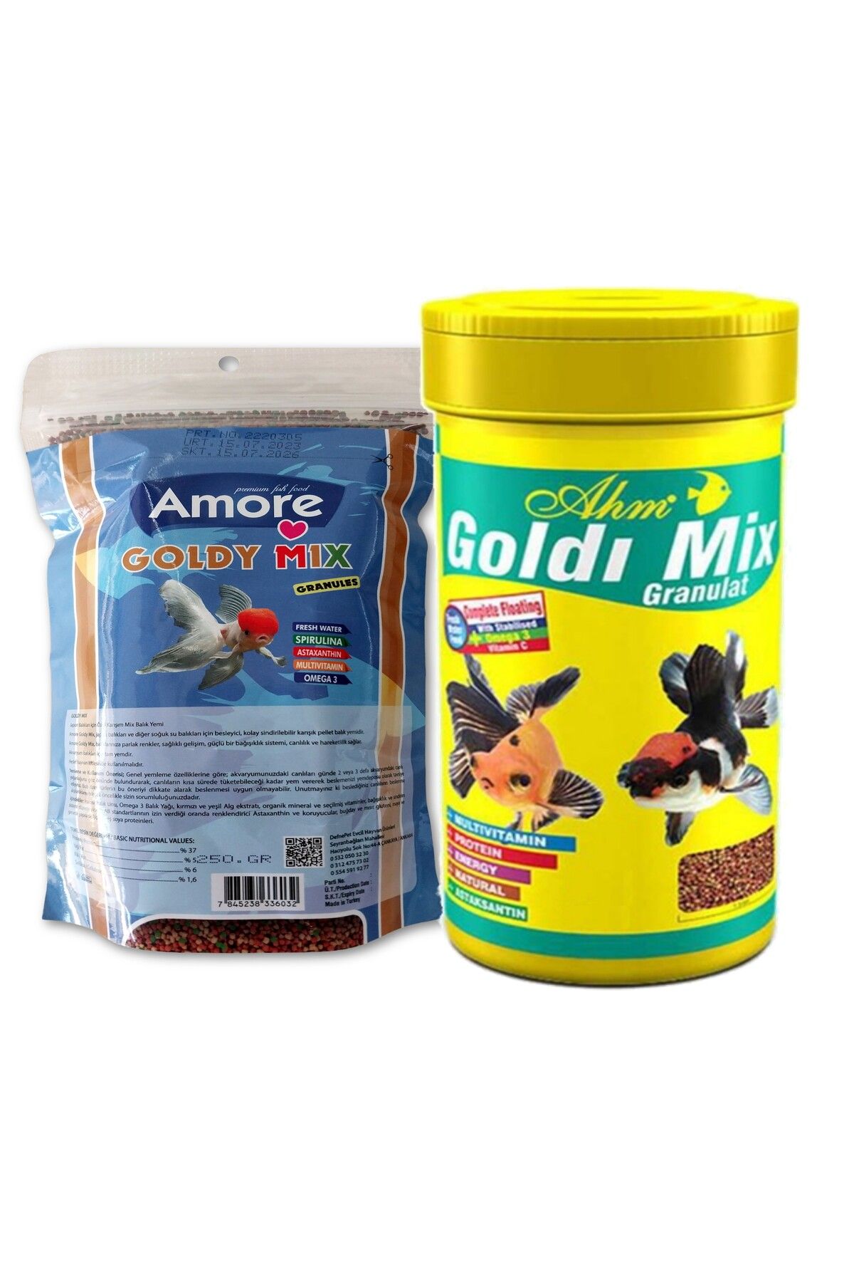 Amore Goldy Mix %37 Protein 250 gr Easy-Fill-Pack ve 1000 ml Box AHM Gold Mix Japon Balik Yemi