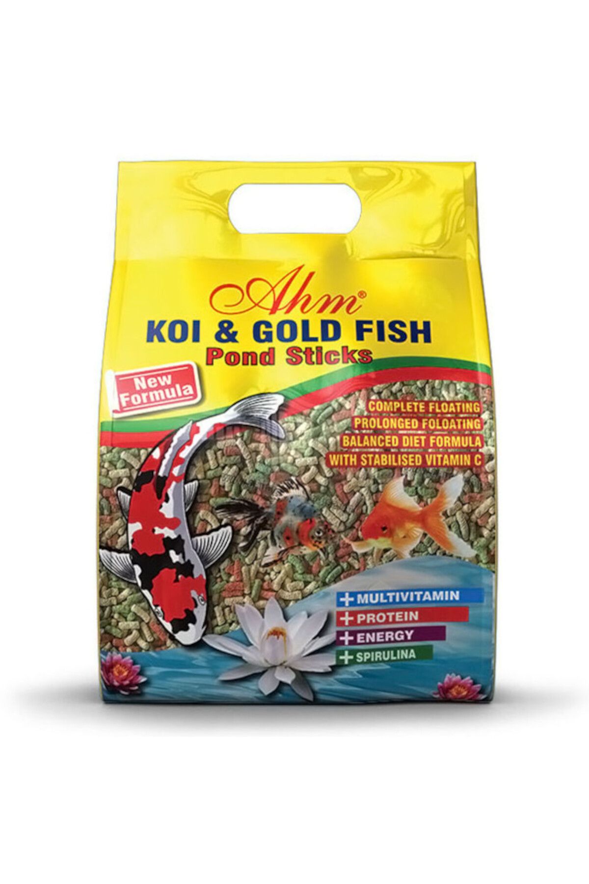 Amore Goldy Mix %37 Protein 250 gr Kajero Japon Yemi ve 1 kg AHM Mix Pond Sticks Poset Balik Yemi