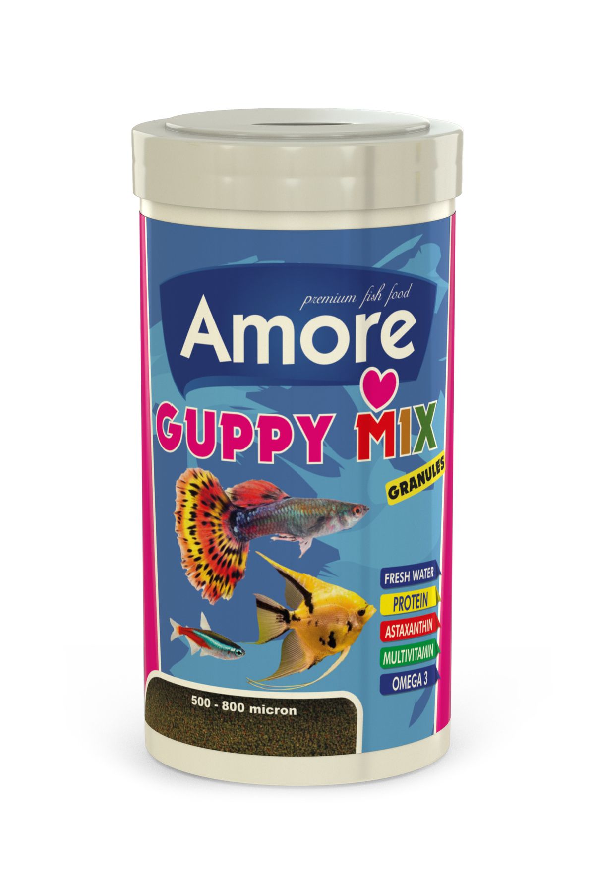 Amore Guppy Mix Granules 1000ml, Sera Flora 30gr, Berraklastirici 30cc Akvaryum Balik Yemi