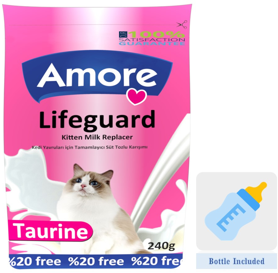 Amore Kedi Süt Tozu LifeGuard 240gr ve 4 Adet ANS Yavru Kedi Konservesi