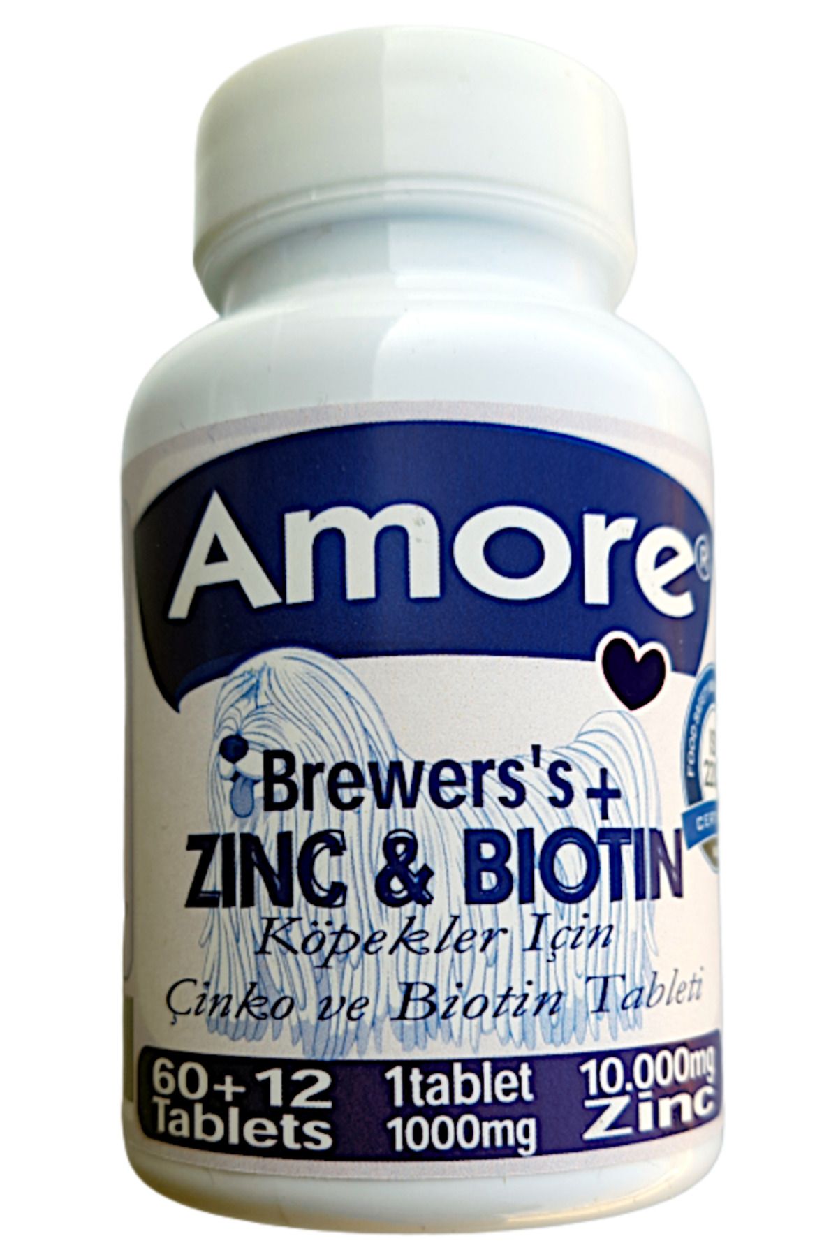 Amore Kopek Brewers 2 x 72li Cinko Biotin Tablet Tuy Dokum XL Zinc Biotin Large Tabs