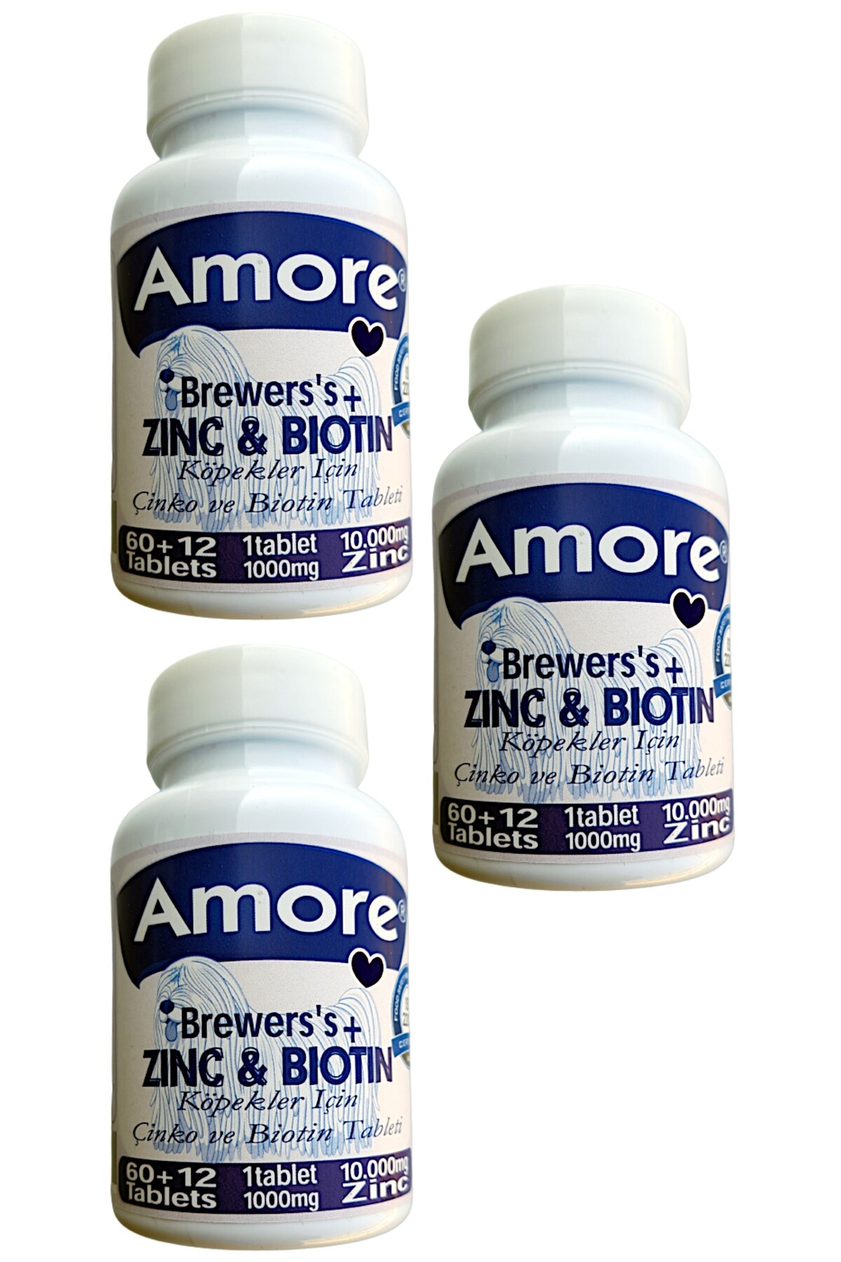 Amoredog Kopek Brewers 3 X 72li Cinko Biotin Tablet Tuy Dokum Xl Zinc Biotin Large Tabs
