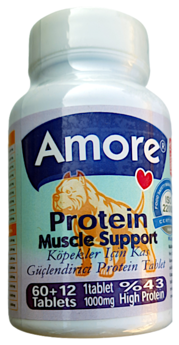 Amoredog Köpek Kas Desteği Protein Vitamin Xl Tableti 72 Adet 1000 Mg Muscle Support Extra Large Tabs