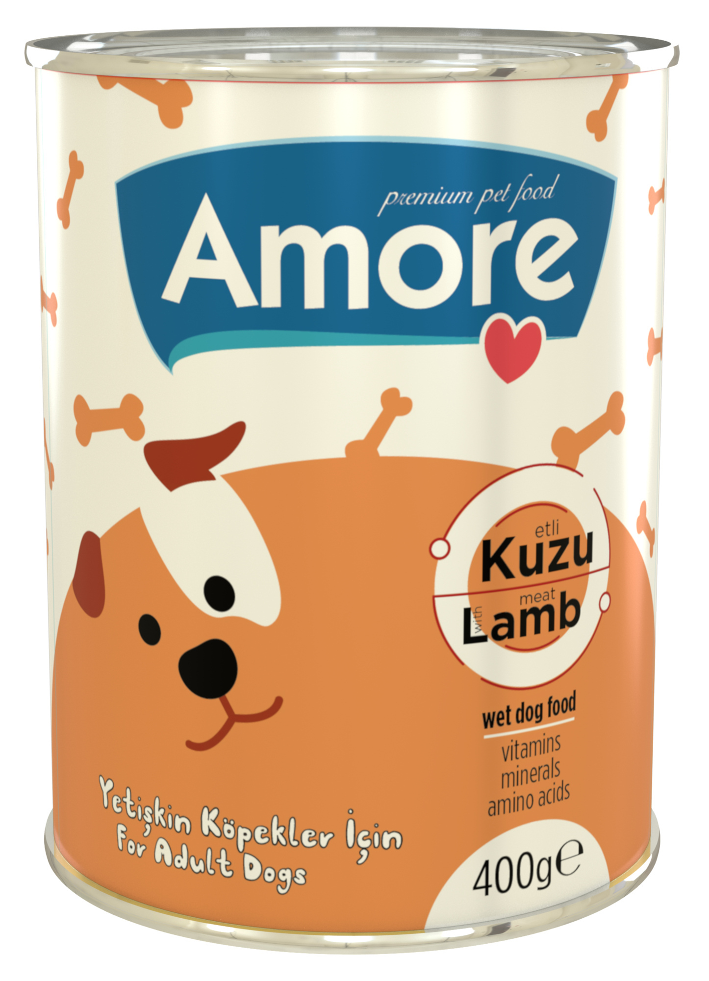 Amore Kuzu Etli Yetişkin Köpek Konservesi 6x400gr, Amore ve Daisy