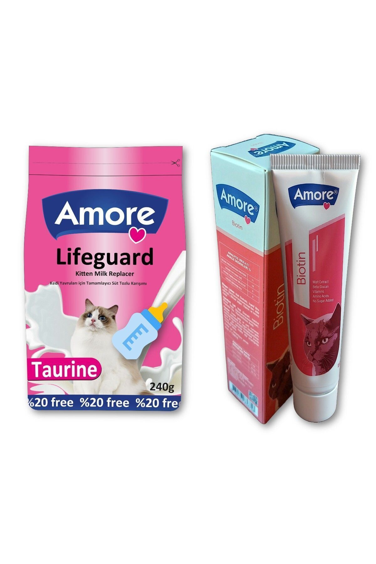 Amorecat Lifeguard-240gr Yavru Kedi Süt Tozu,tüy Dökülmesi Biyotin Malt Pasta,biberon