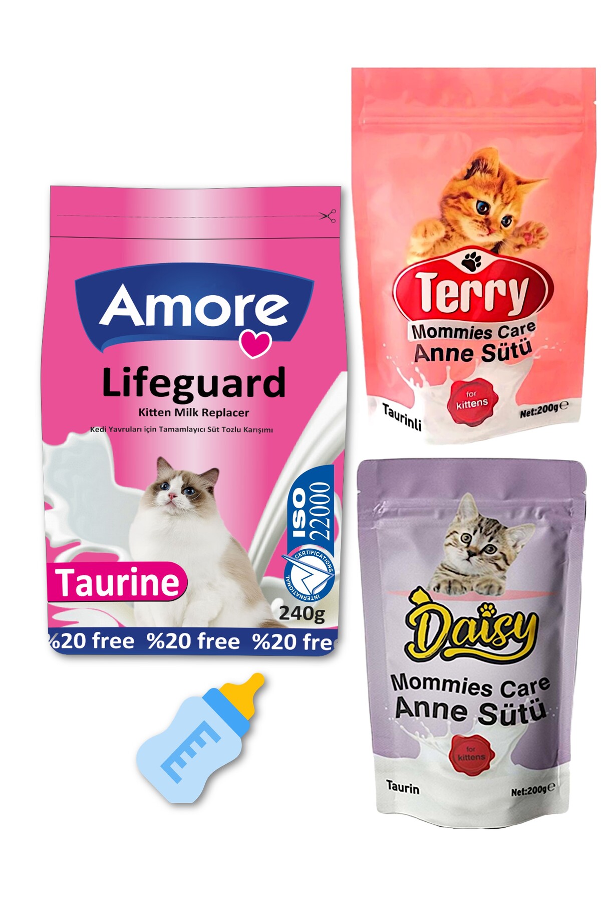 Amore LifeGuard Yavru Kedi Sut Tozu 240 gr, Daisy, Terry Mommies Care Anne Sutu, Biberon