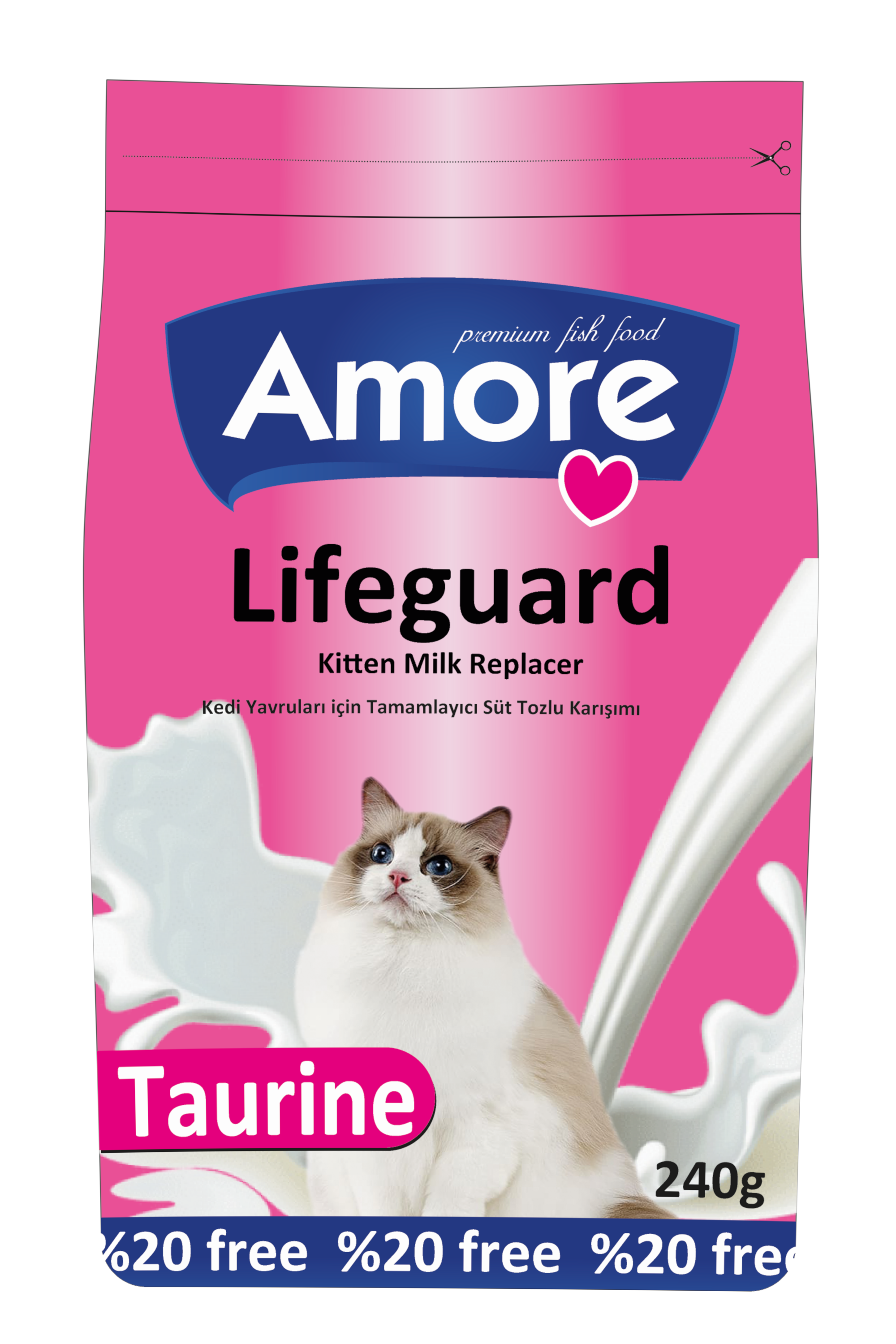 Amore LifeGuard Yavru Kedi Süt Tozu 240gr + Biberon + Kitten Konserve 2x415gr
