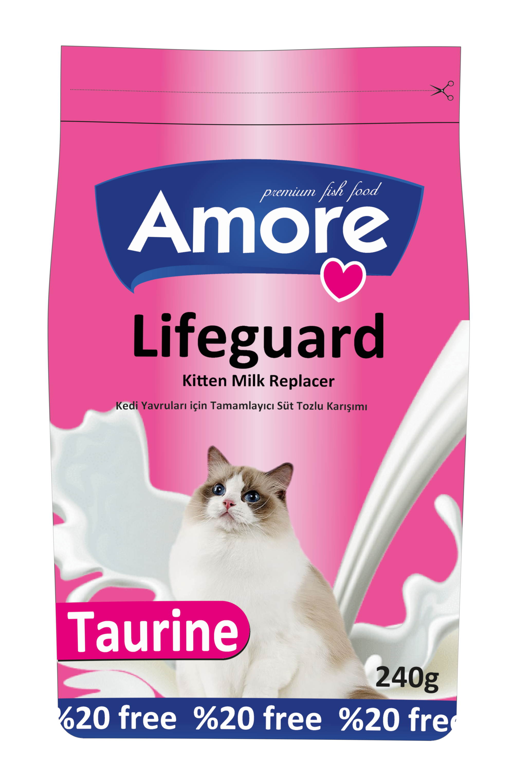 Amore Lifeguard Yavru Kedi Süt Tozu 240gr + Biberon Temizlik Seti 100ml