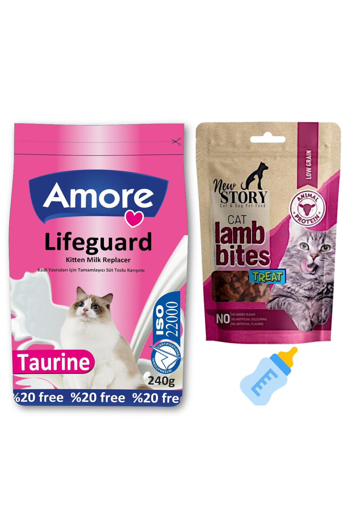 Amorecat Lifeguard Yavru Kedi Sut Tozu 240gr, Cat Lamb Bites 60 Gr Threat Kalp Taneli Odul Mamasi