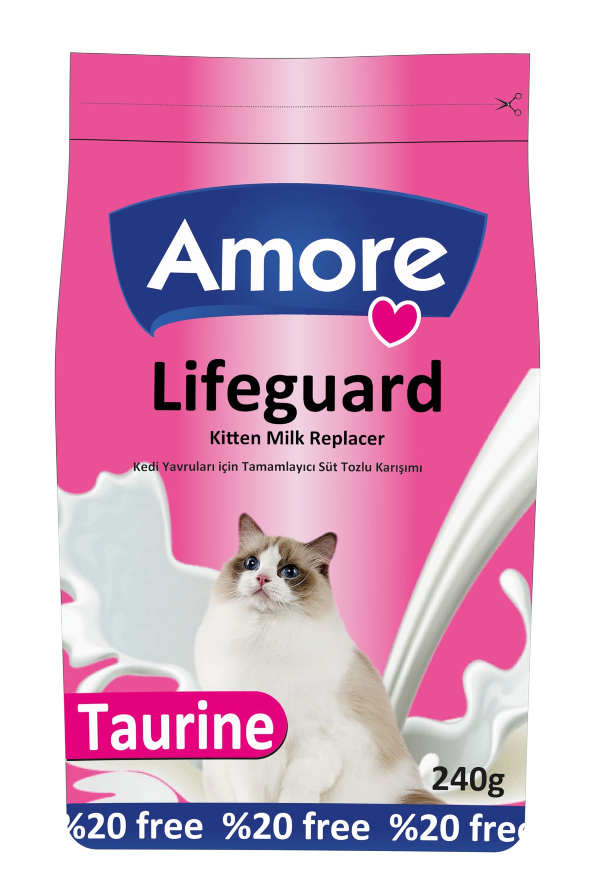 Amorecat Lifeguard Yavru Kedi Sut Tozu 240gr Ve Kedi Prebiyotik 3x1gr Ve Kolajen 3x1gr