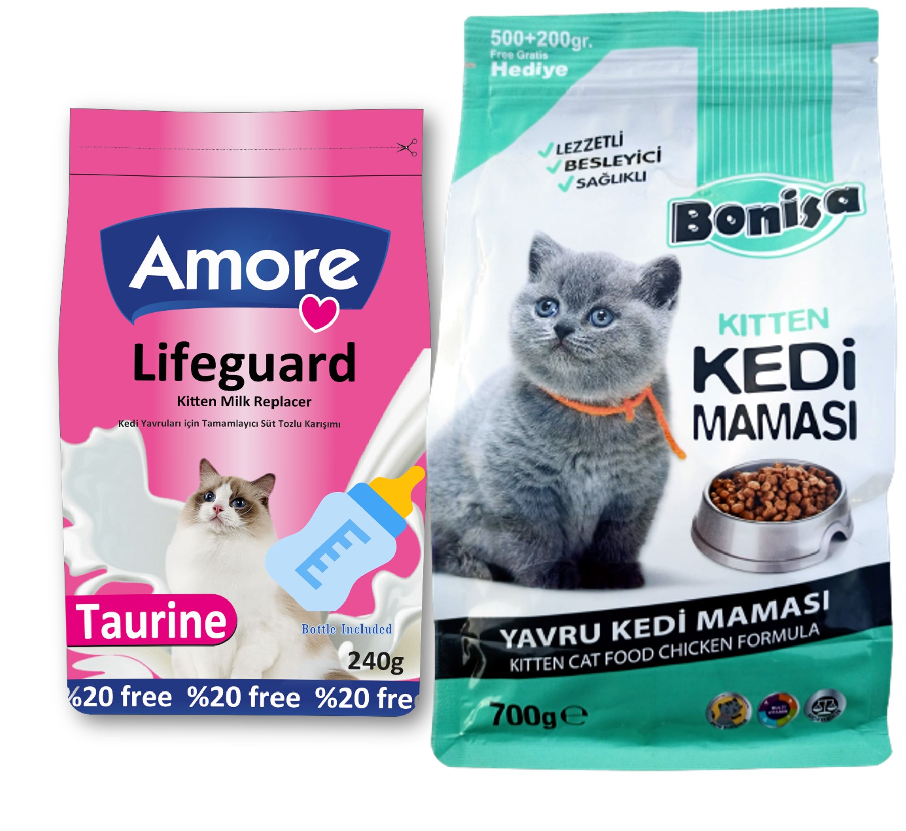 Amorecat Lifeguard Yavru Kedi Süt Tozu 240gr Ve Yavru Kedi Maması 700gr