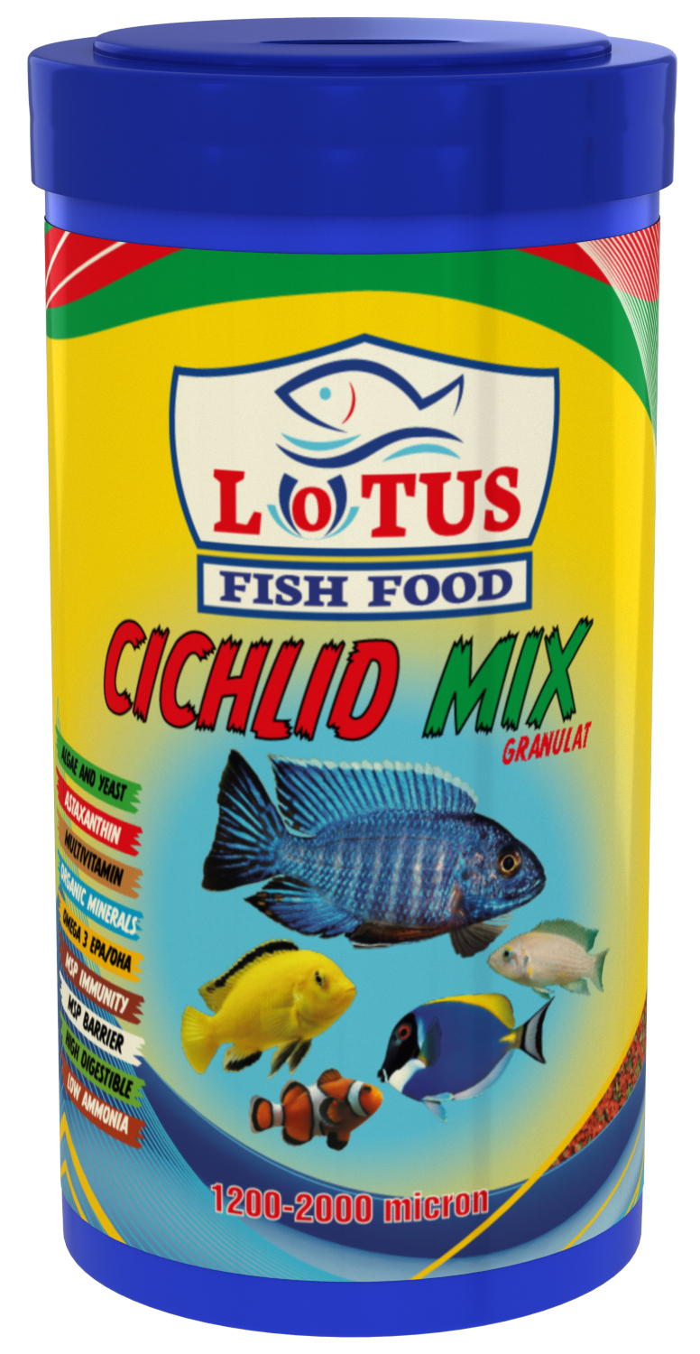 Amore Amore Malawi Mix Chips 1000ml ve Lotus Cichlid Mix 1000ml Kutu Balık Yemi