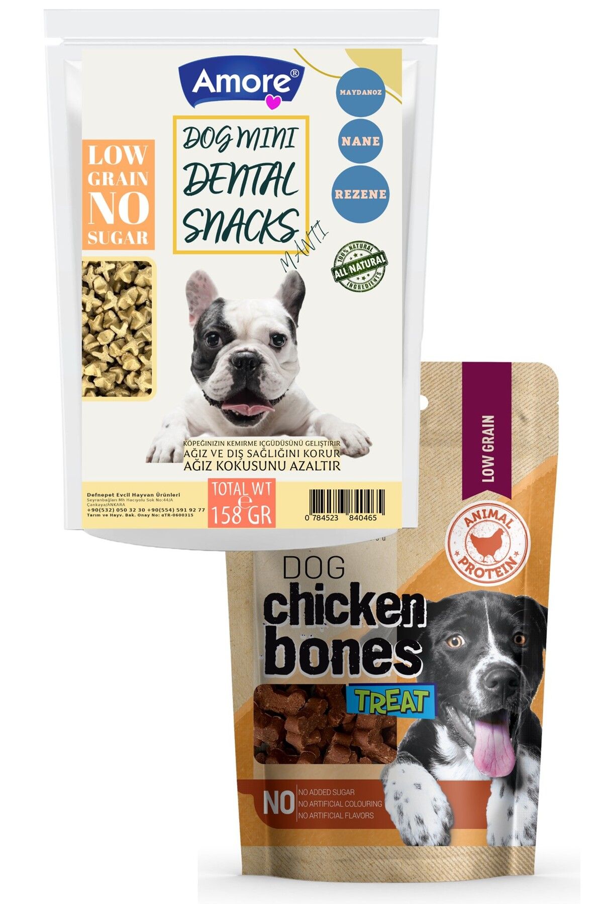 Amoredog Mantı Mini-dental Köpek ödülü 158 Gr Ağız Kokusu, Diş Sağlığı, New Story Chicken Bones Snack