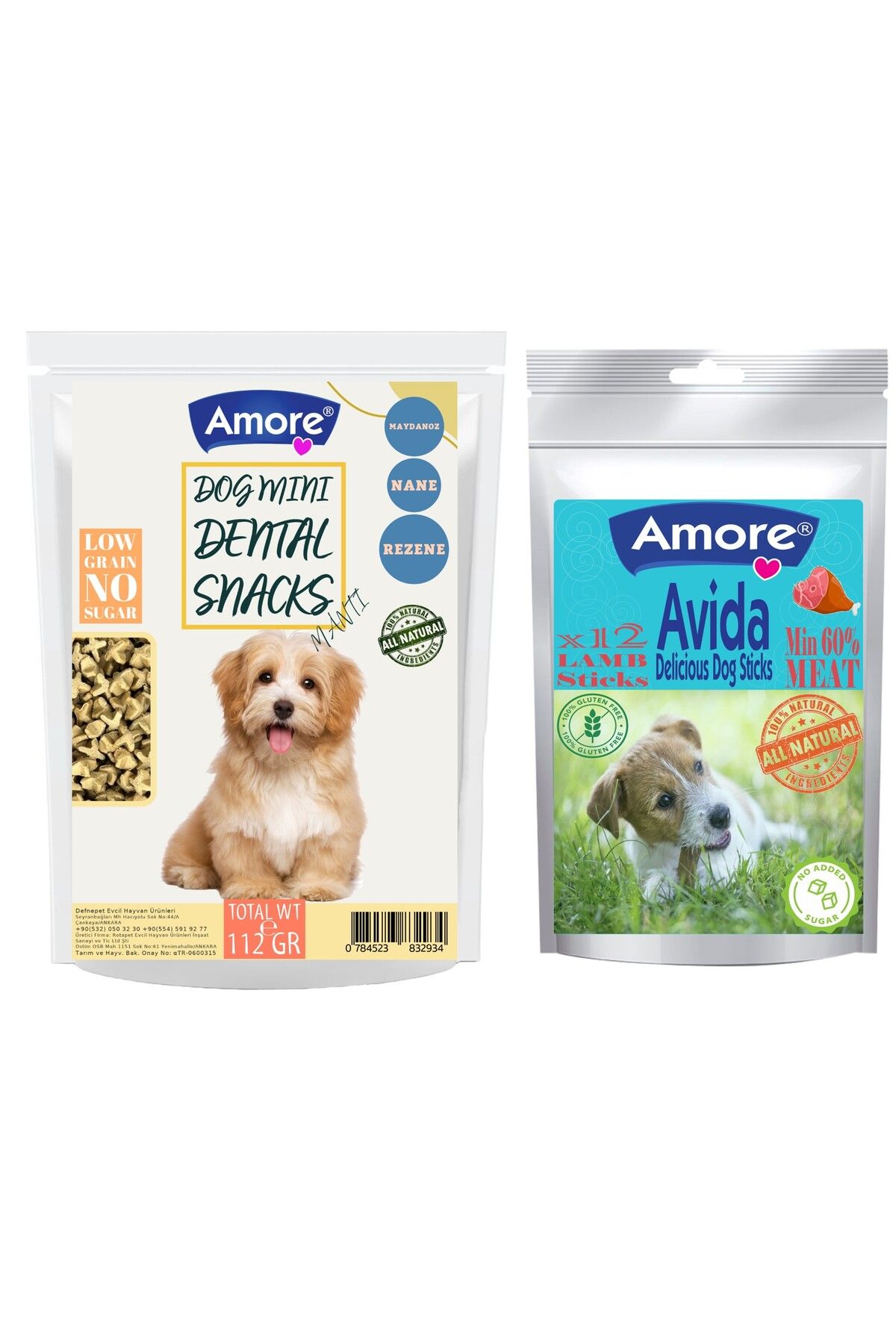 Amoredog Mini-dental 112gr Snacks Atıştırmalık Köpek ödülü Ağız Kokusu Diş Sağlığı, Dog-lamb-sticks 12li