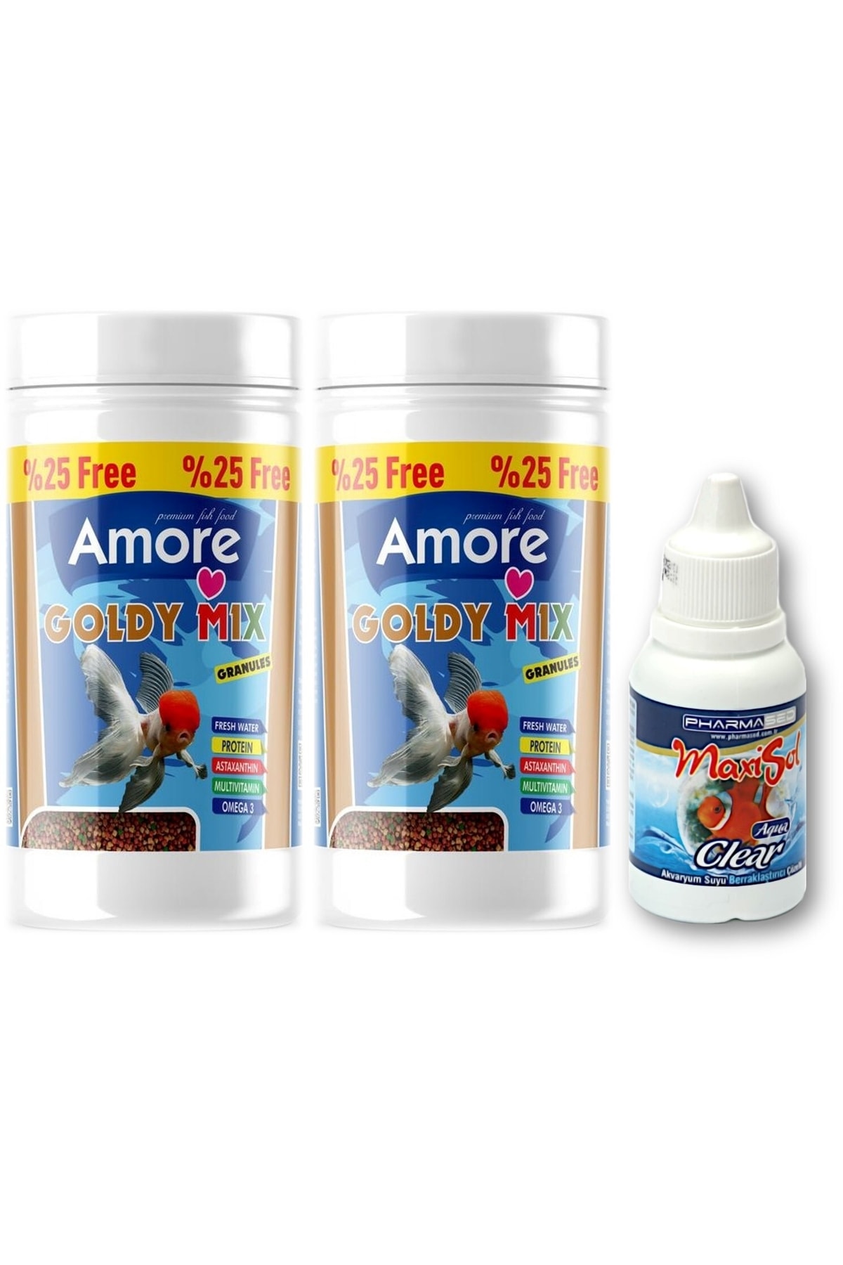 Amore Mix Green Algae Granules 2x125ml Japon Baligi Yemi Ve Clear Berraklastirici