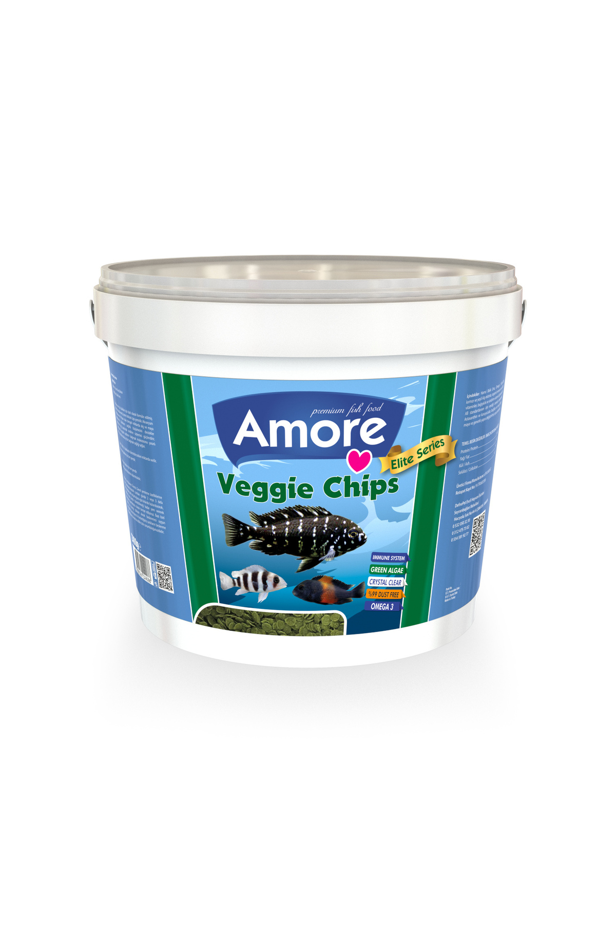 Amore Pro Spirulina Algae 110 gr Yavas Batan Elite Veggie Cips Akvaryum Balik Yemi